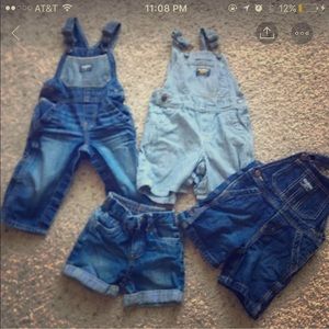 Oshkosh overalls + cuffed shorts bundle